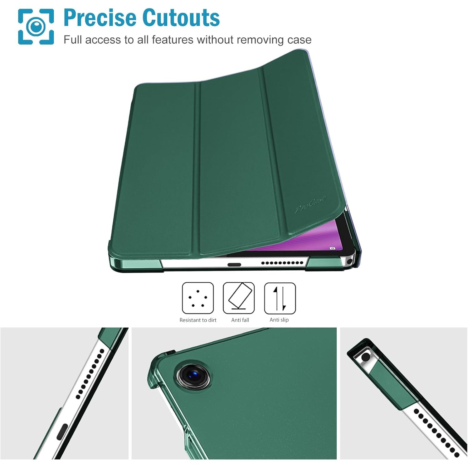 Husa Sigloo pentru tableta Lenovo Tab 10.1" 2025, Slim, Tri-Fold Magnetic, Verde