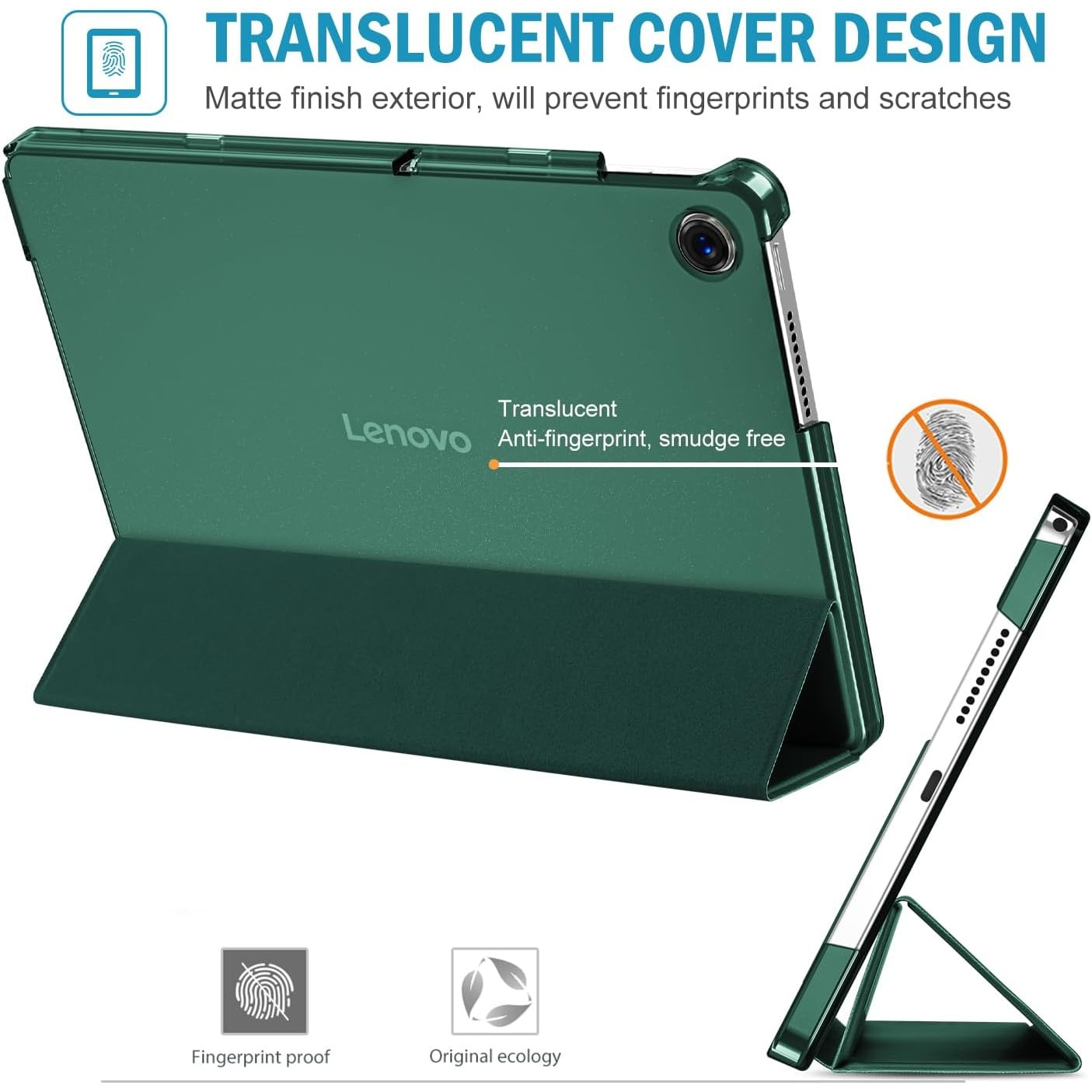 Husa Sigloo pentru tableta Lenovo Tab 10.1" 2025, Slim, Tri-Fold Magnetic, Verde