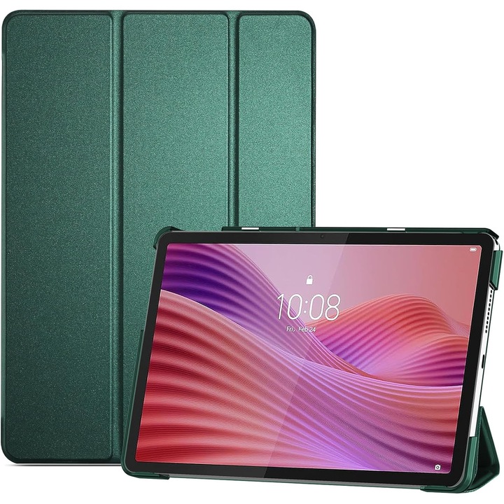Husa Sigloo pentru tableta Lenovo Tab 10.1" 2025, Slim, Tri-Fold Magnetic, Verde