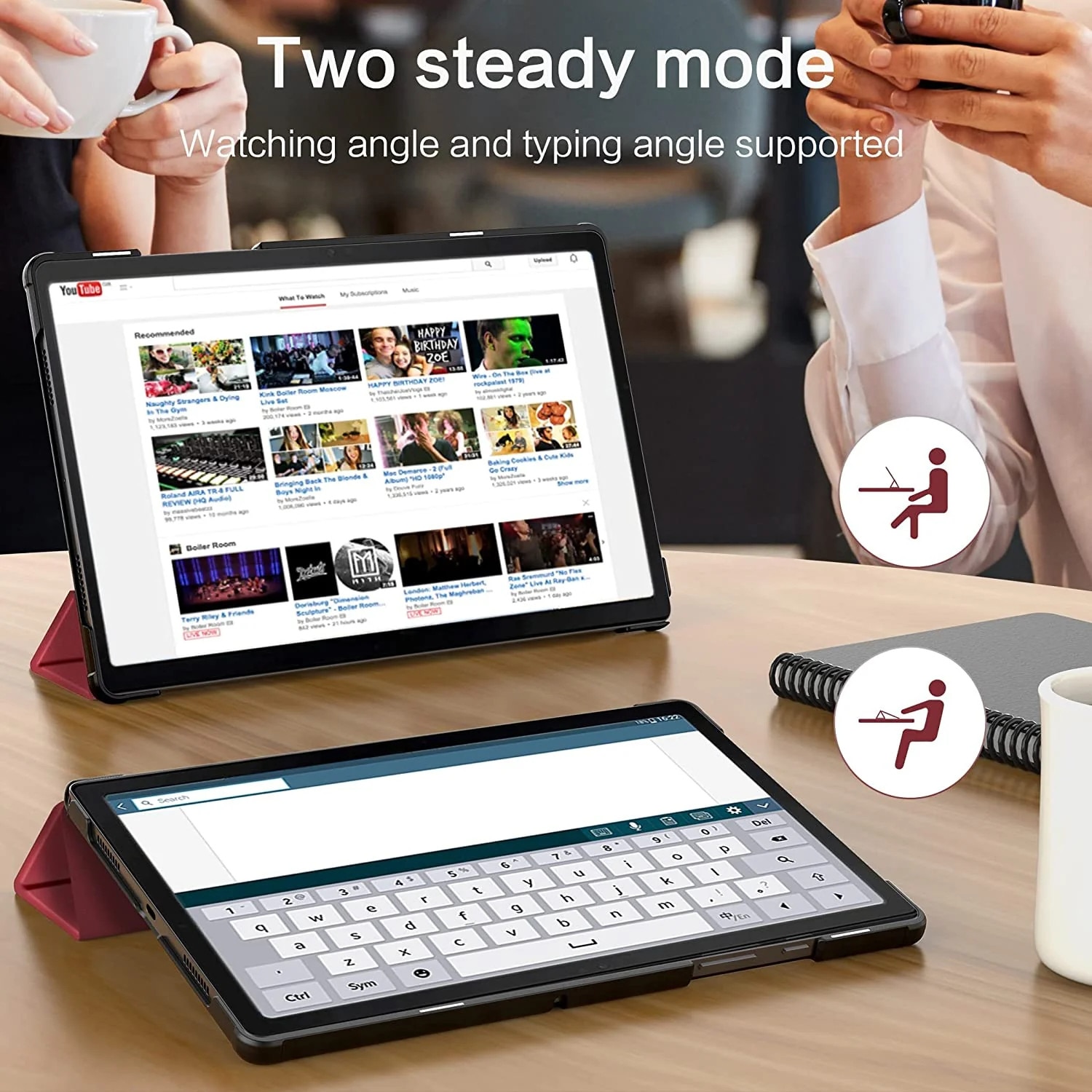 Husa Sigloo pentru tableta Lenovo Tab 10.1" 2025 TB311 – Slim, Tri-Fold Magnetic, Piele Ecologica, Stand Reglabil, – Burgundy
