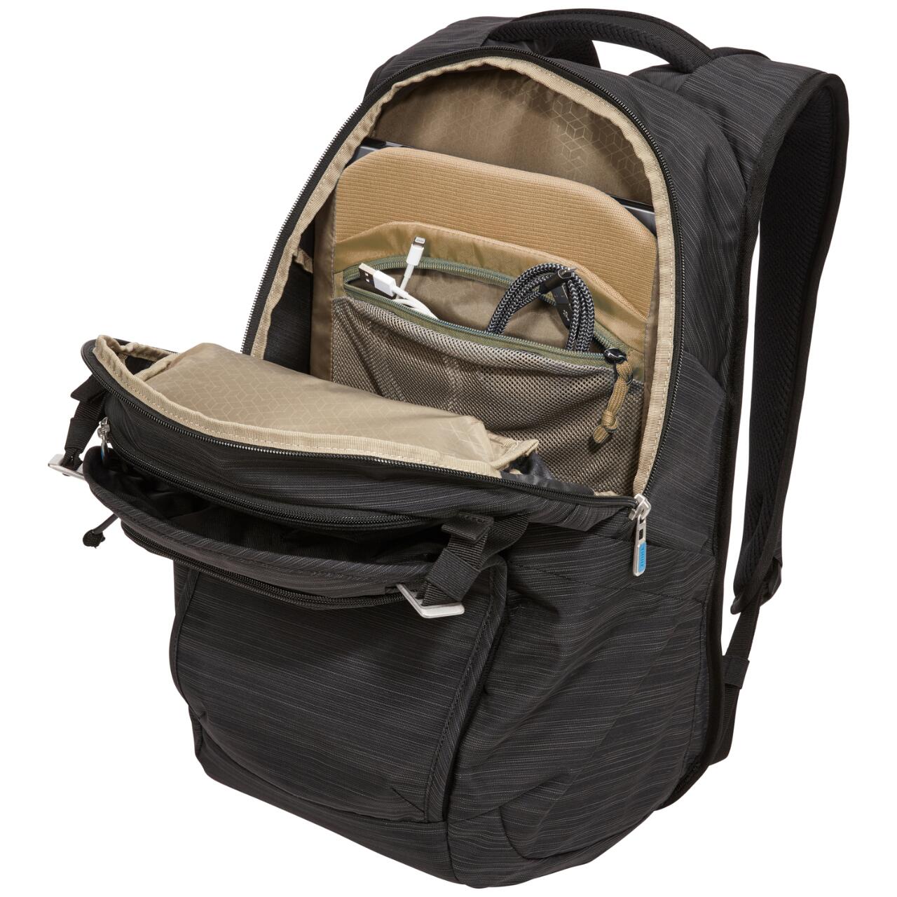 Rucsac urban cu compartiment laptop, Thule, Nylon, 24L, Black