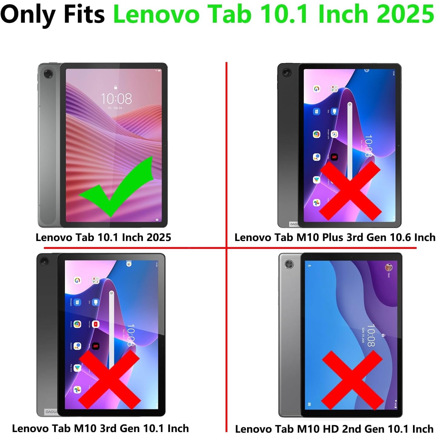 Husa Sigloo pentru Lenovo Tab 10.1" 2025, Slim, Tri-Fold Magnetic, Piele Ecologica, Colorat
