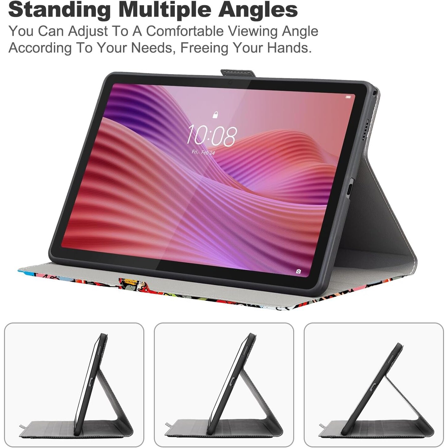 Husa Sigloo pentru Lenovo Tab 10.1" 2025, Slim, Tri-Fold Magnetic, Piele Ecologica, Colorat