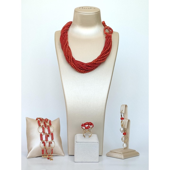 Set Muse din coral natural si coral de bambus