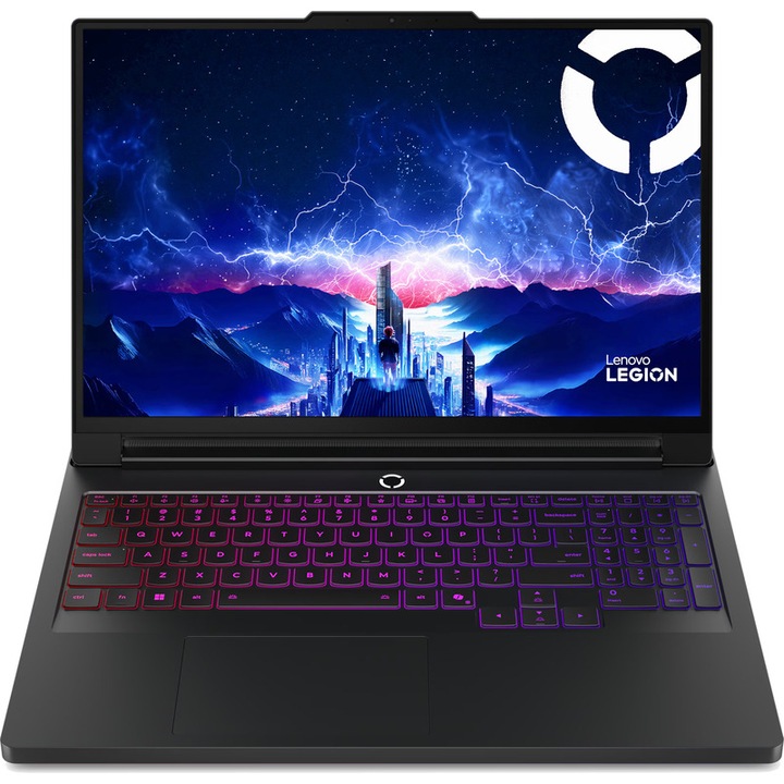 Laptop Gaming Lenovo Legion Pro 7 16AFR10H Processzor AMD Ryzen™ 9 9955HX 64M Cache, up to 5.4 GHz, 16" WQXGA OLED 240Hz G-Sync, 64GB DDR5, 1TB SSD, NVIDIA GeForce RTX 5070 Ti @12GB, Fekete