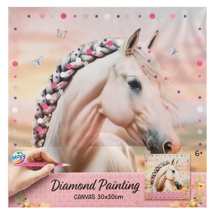 Pictura cu diamante 30x30cm Horse, Grafix