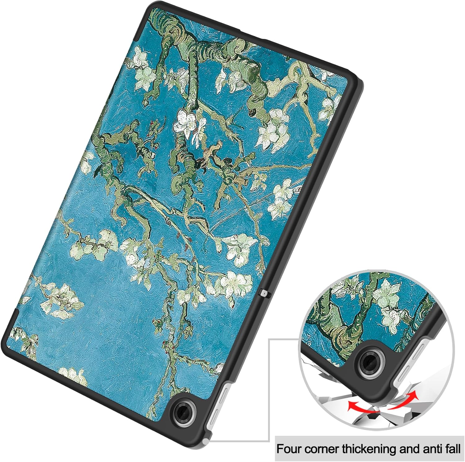 Husa Sigloo pentru tabletă Lenovo Tab 10.1", Piele Ecologică, Slim, Tri-Fold, model Painted Tree