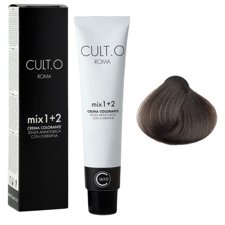 Professzionális tartós hajfesték - 5 világosbarna árnyalat (természetes) 60 ml, 1+2 keverék, Cult.O, Faipa