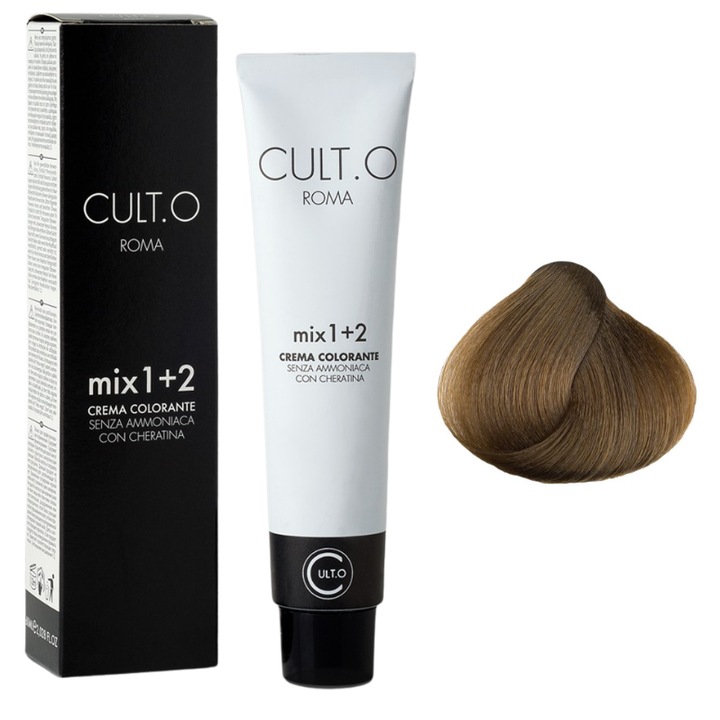 Professzionális tartós hajfesték - 8-as árnyalat világos szőke (natúr) 60 ml, mix 1:2, Cult.O, Faipa