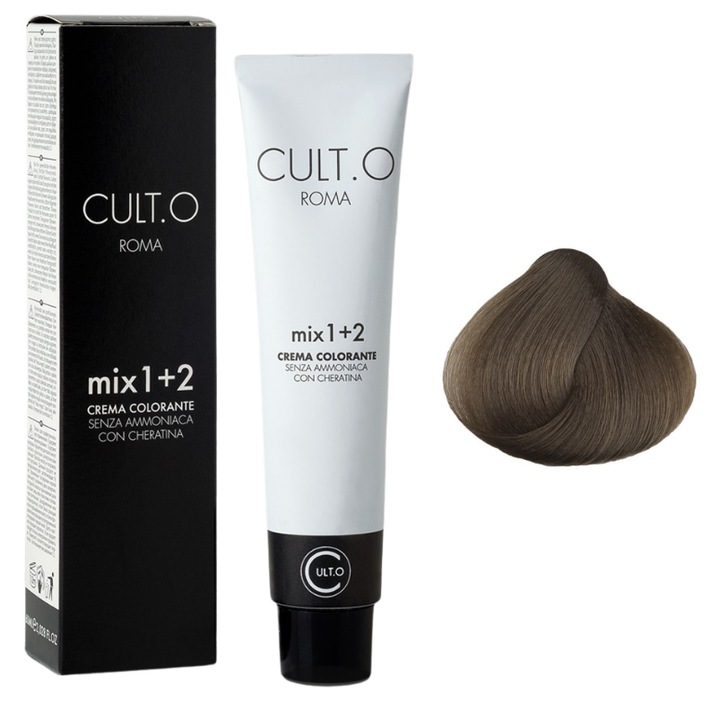 Professzionális tartós hajfesték - 6-os árnyalat sötétszőke (természetes) 60 ml, keverési arány 1:2, Cult.O, Faipa