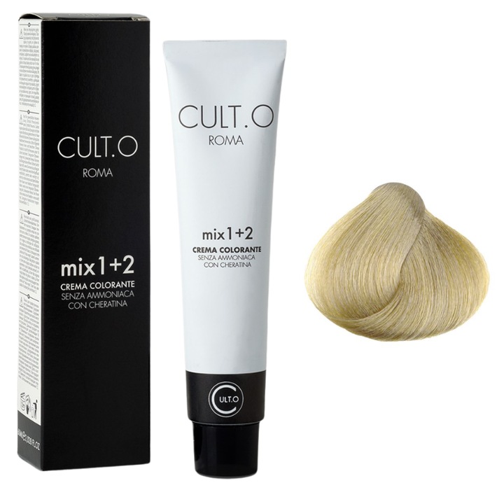 Professzionális tartós hajfesték - 11.00 ultra világos természetes szőke árnyalat (Különleges szőke árnyalatok) 60 ml, 1:2 keverési arány, Cult.O, Faipa