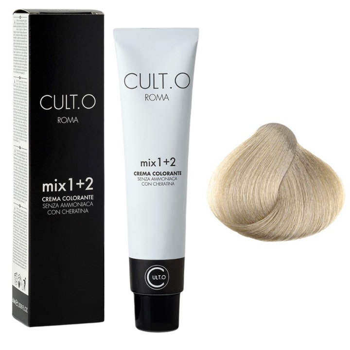Professzionális tartós hajfesték - 11.01 ultra világos hamvas szőke árnyalat (Különleges szőke árnyalatok) 60 ml, mix 1:2, Cult.O, Faipa
