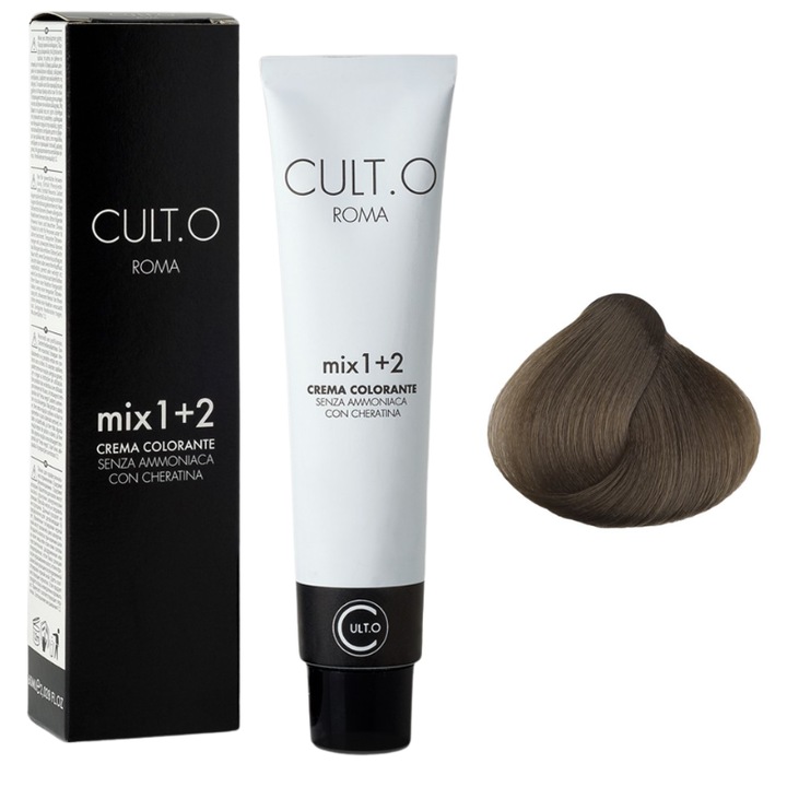 Professzionális tartós hajfesték - 7.0 intenzív szőke árnyalat (Intenzív natúr) 60 ml, keverési arány 1:2, Cult.O, Faipa