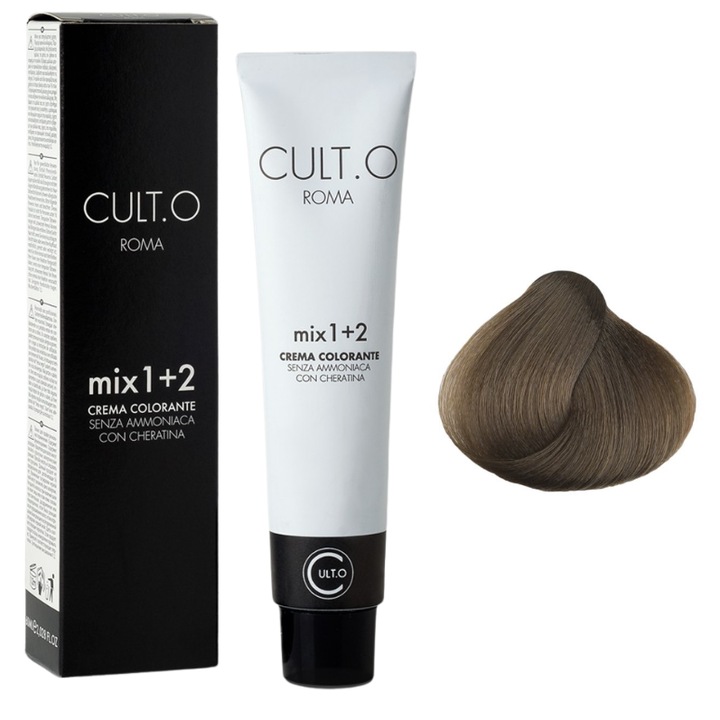 Professzionális tartós hajfesték - 8.0 intenzív világos szőke árnyalat (Intenzív természetes) 60 ml, 1:2 keverési arány, Cult.O, Faipa