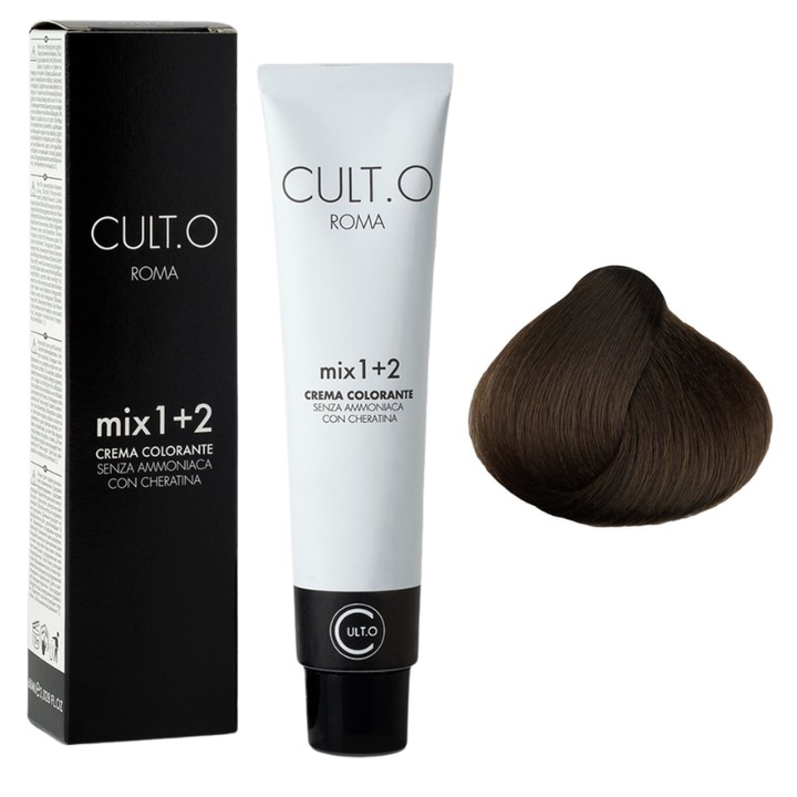 Professzionális tartós hajfesték - 5.31 sötét homok árnyalat (Hamvas&Arany) 60 ml, 1:2 keverési arány, Cult.O, Faipa