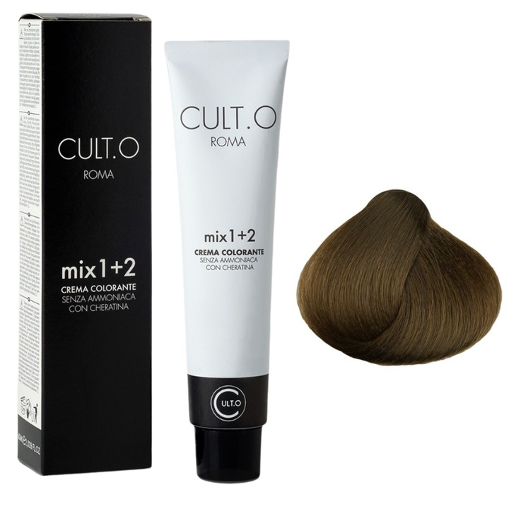 Professzionális tartós hajfesték - 6.3 sötétszőke arany (Hamvas & Arany) árnyalat, 60ml, 1+2 keverési arány, Cult.O, Faipa