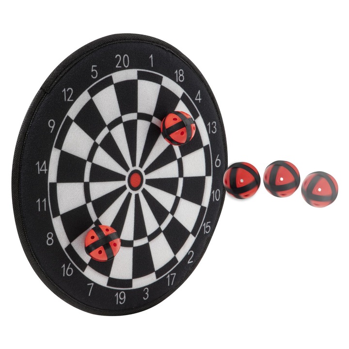Joc darts cu arici, Moxy, set cu tabla de joc și 3 bile, plastic, 29.5cm