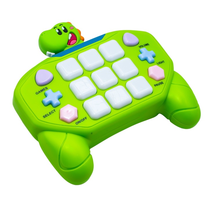 Joc interactiv de memorie, ROBENTOYS, Dinozaur, portabil, verde, 12.5x3.8x12cm