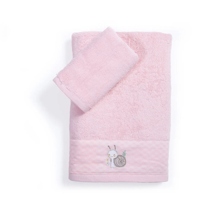 Set 2 Prosoape Baby Towels Cute Snail Liliac