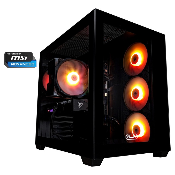 Настолен компютър Gaming A+, AMD Ryzen™ 5 8400F до 4.7GHz, 32GB DDR5, 1TB SSD, MSI GeForce RTX™ 5060 8GB GDDR7 GAMING OC, No OS, Black