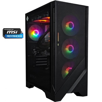 Sistem Desktop PC Gaming A+ Powered by MSI cu procesor AMD Ryzen 7 9700X pana la 5.5GHz, Racire pe lichid, 32GB DDR5, 2TB SSD, MSI GeForce RTX 5060 Ti 16GB GDDR7 VENTUS 2X OC PLUS, No OS, Black