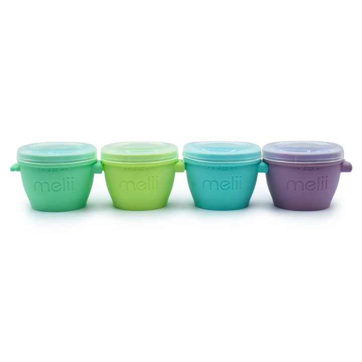 Set 4 recipiente silicon snap&go, melii, 118 ml