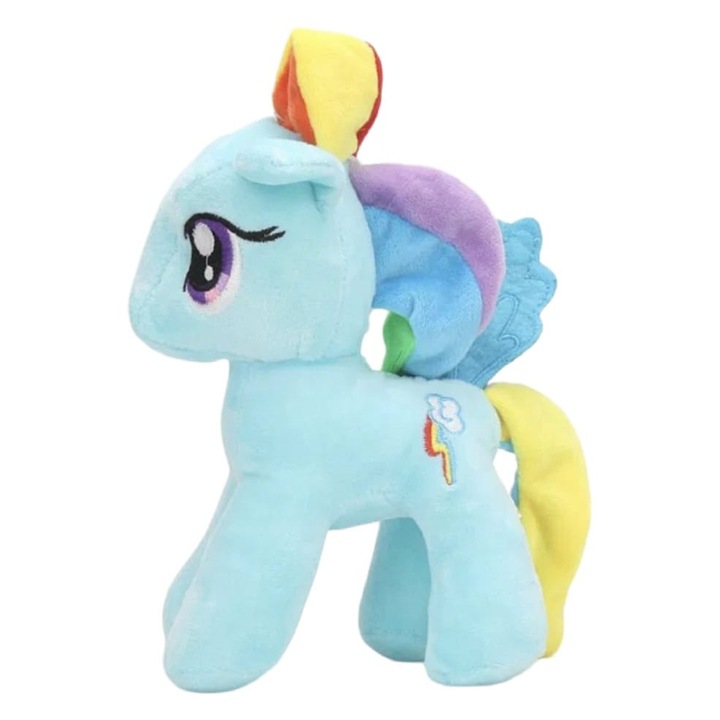 Jucarie de plus, Unicorn, My little poney, bleu, 35 cm