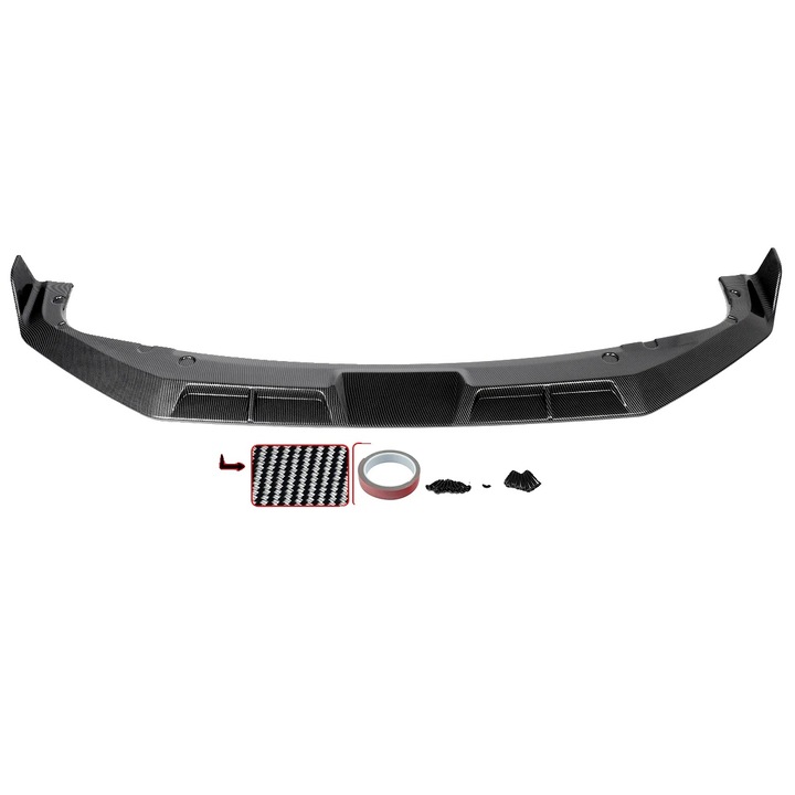 Spoiler splitter pentru bara fata, carbon, instalare usoara, aspect sportiv, dimensiuni standard