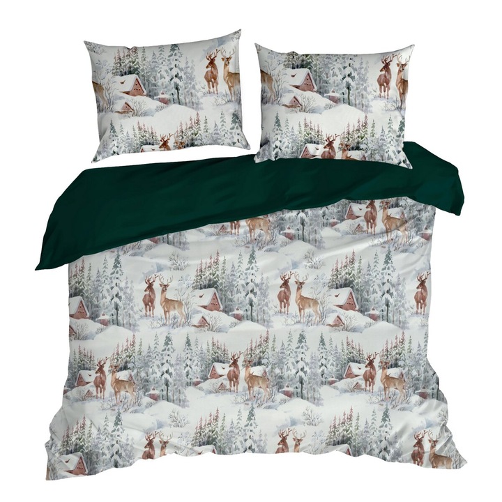 Lenjerie de pat de Craciun FAIRYLAND 220 x 200 Eurofirany alb