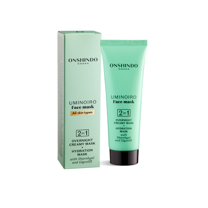 Masca faciala Onshindo Osaka 2 in 1 – Crema de noapte Hidratare intensa cu Sharohyal și Glycolift, pentru toate tipurile de ten, 75 ml