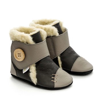 Cizme cu talpa moale Liliputi, Metal, piele naturala Cizme cu talpa moale Liliputi, Metal, piele naturala