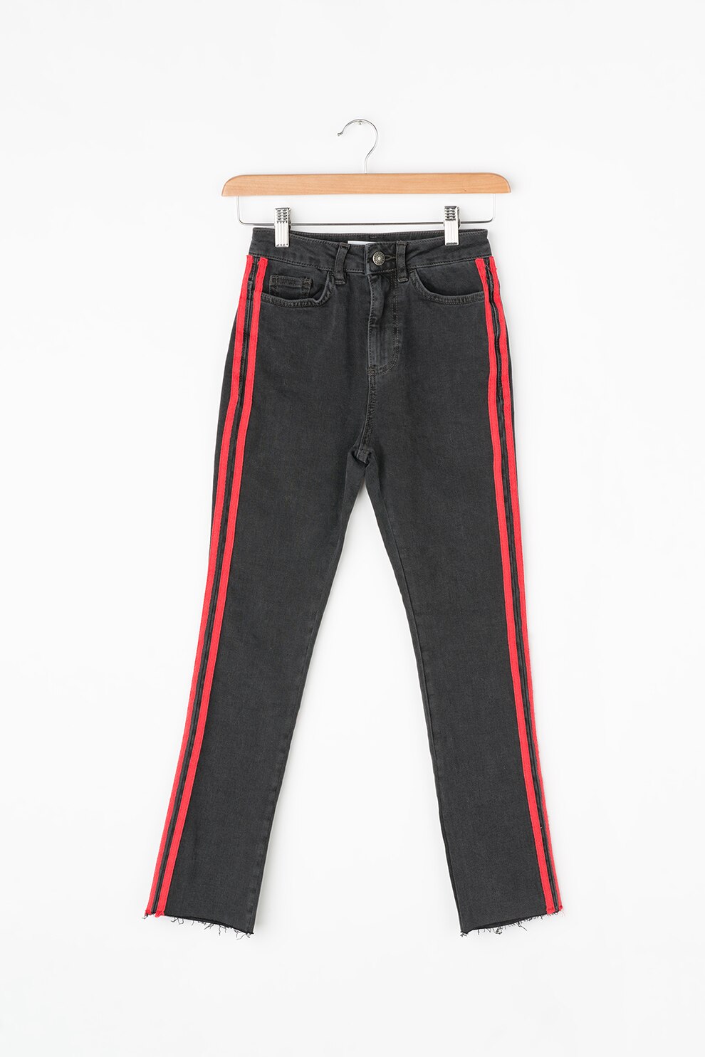 Subdued, Blugi crop cu talie inalta, Negru, 22