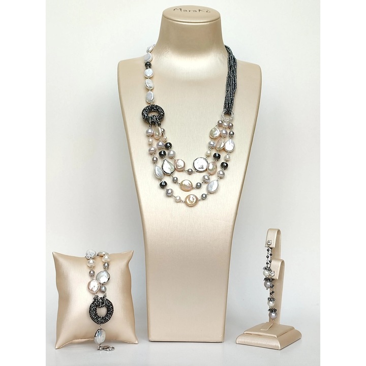 Set Glamour din hematit si perle
