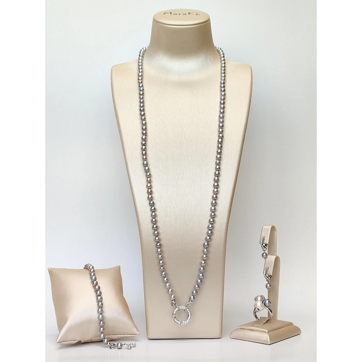 Set Purity din perle de cultura gri