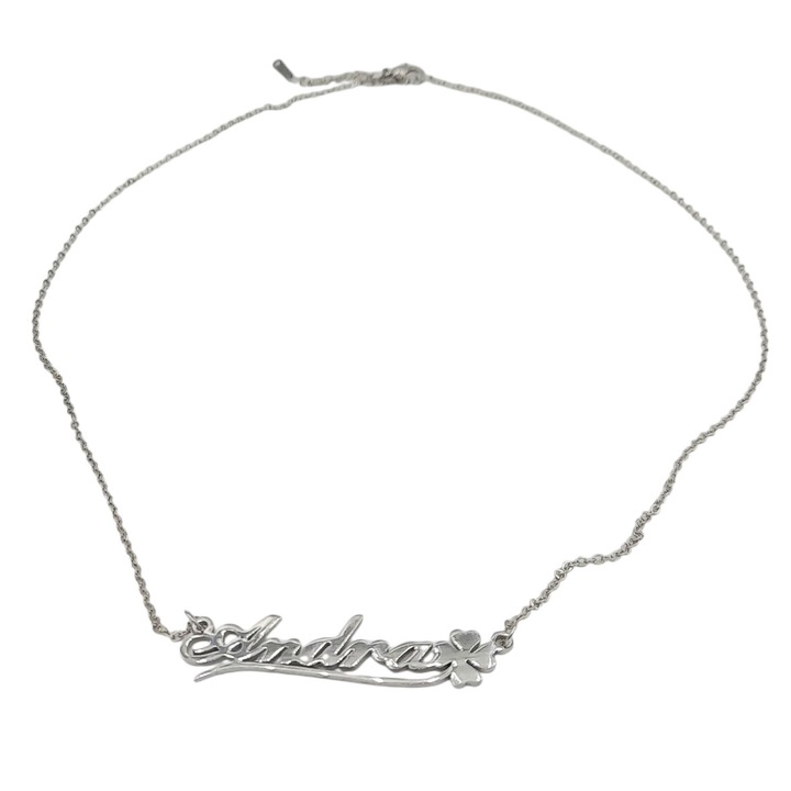 Lant Inox cu nume Andra 45 cm lungime cu extensie 5 cm Atena