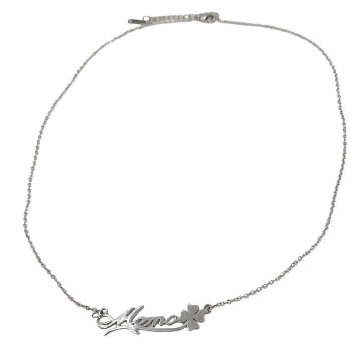 Lant Inox cu nume Mama 45 cm lungime cu extensie 5 cm Bianca