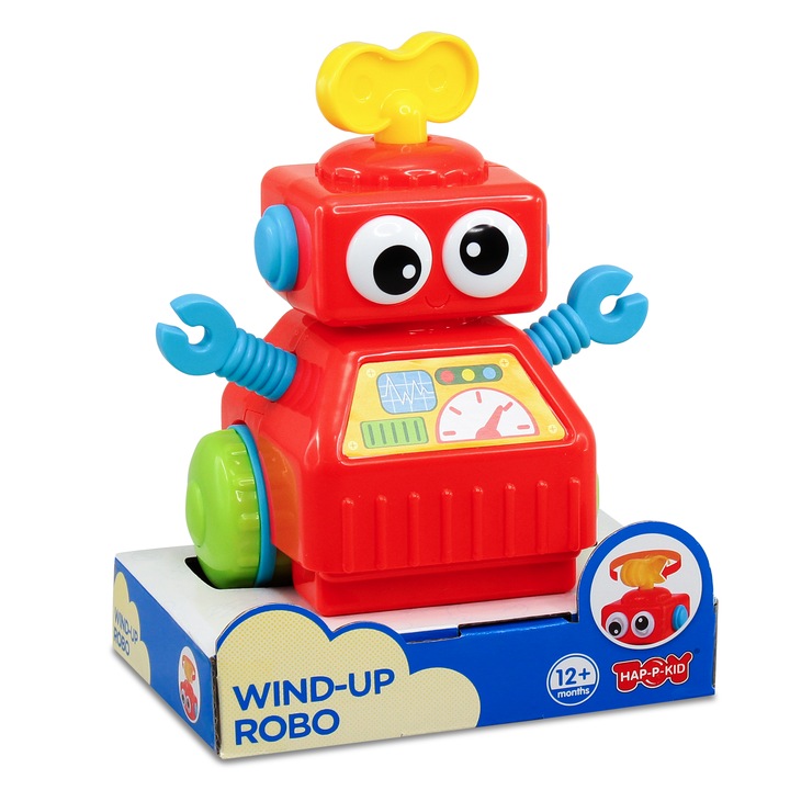 Jucarie interactiva - Robotel cu cheita (rosu)