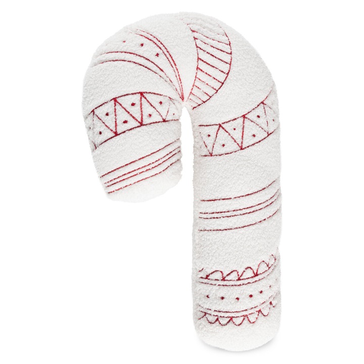 Karácsonyi párna, nyalóka, 27 x 46, Eurofirany, fehér