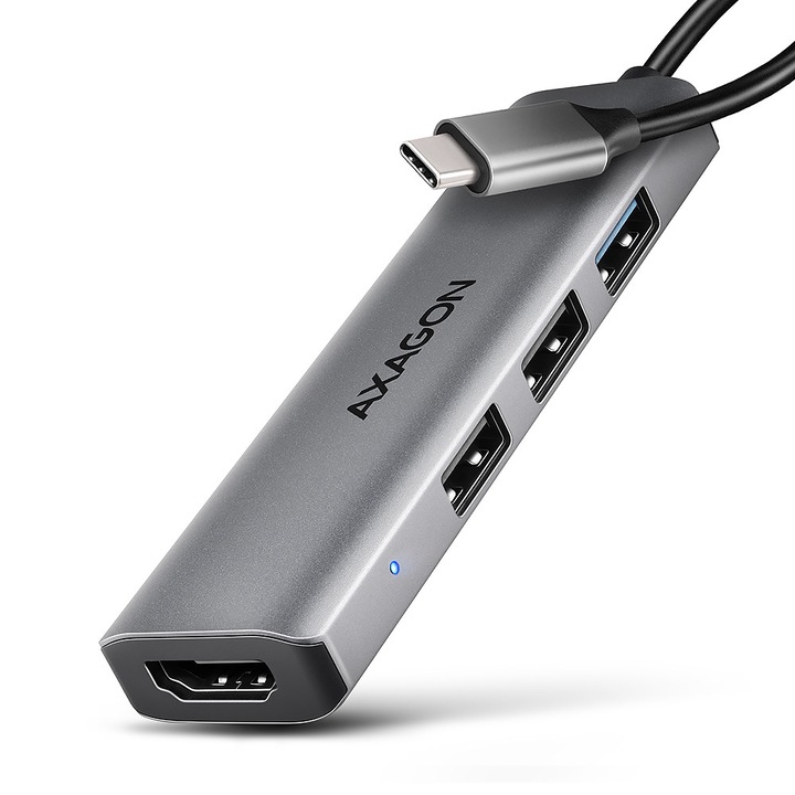 USB хъб AXAGON HMC-H3A, USB-C, USB-A, HDMI