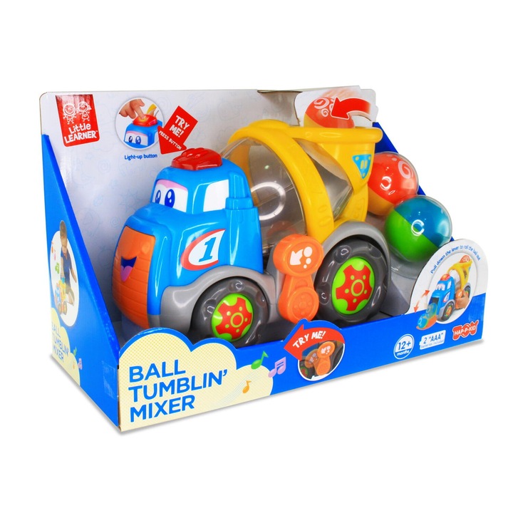 Jucărie interactivă, Little Learner, camion cu bile, lumini și sunete, 29.8x13.3x19.1 cm