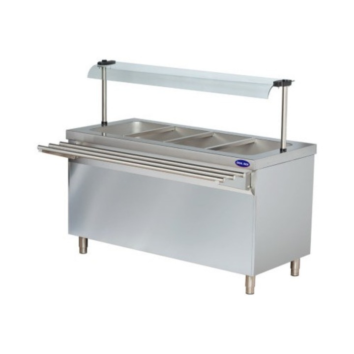 Unitate de servire rece, IdealInox, 4 GN 1/1, inox, 1470x700x850mm