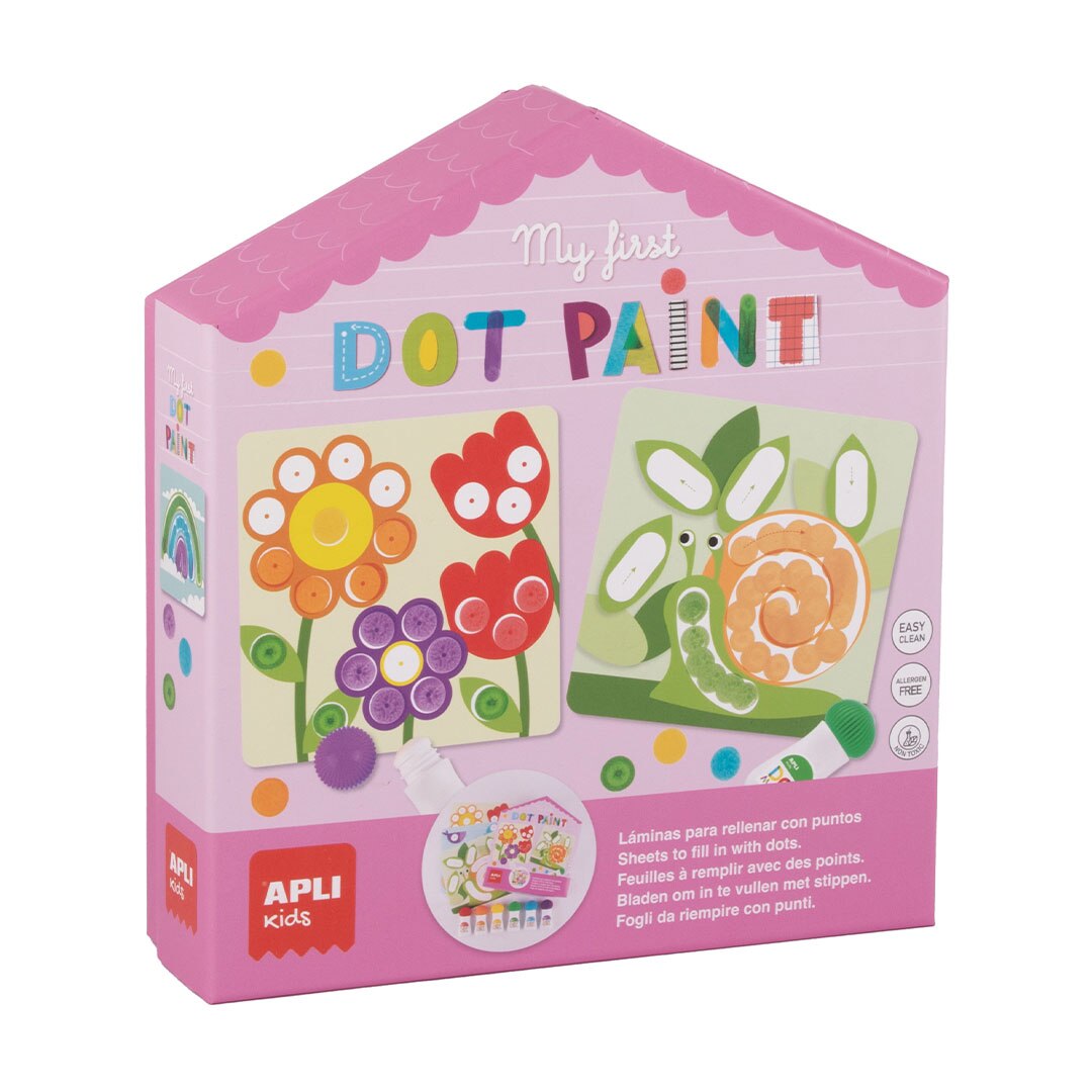 Puzzle Apli Primul meu joc Pictura cu puncte, set 6 coli ilustrate