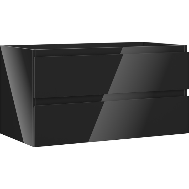 Mexen Orio dulap baie sub chiuveta 90 cm, 2 sertare, negru lucios - 91A10-09047-2-BFF70