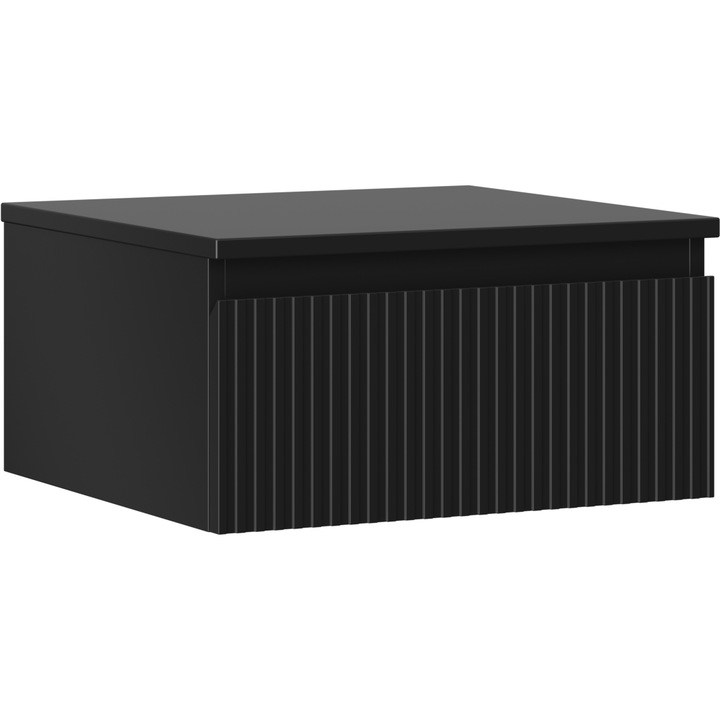 Mexen Rivel dulap de baie sub lavoar 50 cm cu blat, 1 sertar, canelat, negru mat - 91A20-05023-1-BFC71