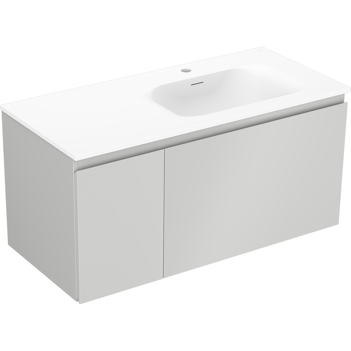 Mexen Orio dulap de baie 100 cm cu lavoar Vela dreapta, 1S, 1D, gri mat/alb mat - 91A13-10047-3-BBFF62-W23P01