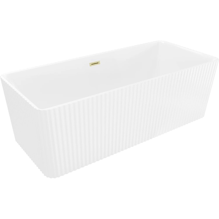 Mexen Nila cada autoportanta striata 170 x 75 cm, alba, preaplin auriu periat - 52841708000-55