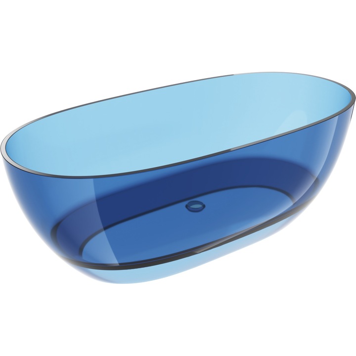 Mexen Pure denim cada freestanding transparenta 170 x 80 cm, dop crom - 58071708007