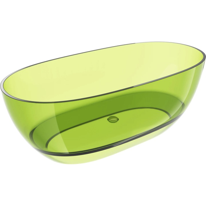 Mexen Pure lime cada de baie freestanding transparenta 170 x 80 cm, dop crom - 58071708012