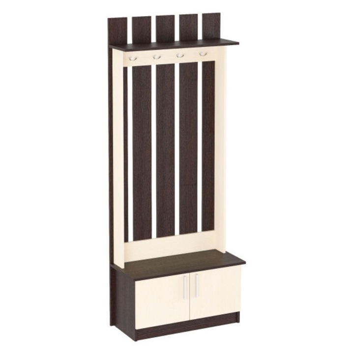 Cuier Yana, 80x37x200cm, Wenge+Mesteacan