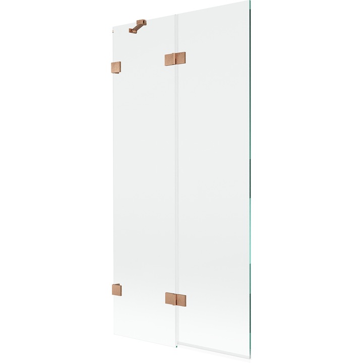 Paravan de baie Mexen Lunar cu 2 uși stânga, 90x150cm, transparent, cupru periat